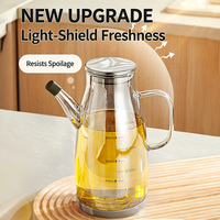 Distributeur d'huile et de vinaigre en verre au design moderne et polyvalent, avec bec verseur anti-goutte, personnalisable, de qualité alimentaire, écologique, pour la maison