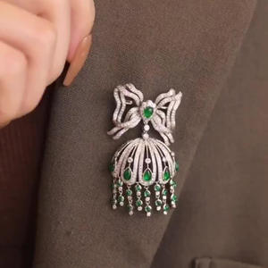 Broche de Lujo de Plata S925 con Borla y Lazo, Diseño de Linterna, para Vestido, Joyería de la Feria de París, Corsage para Dama, Broches de Joyería - Product Image 3