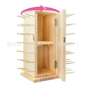 Soporte de madera para bobinas, estante giratorio para almacenamiento de bobinas domésticas, estante para almacenamiento de agujas e hilos, soporte para hilos, máquina de coser - Product Image 4