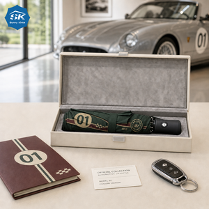 Paraguas plegable automático de 3 pliegues, portátil, de viaje, resistente al viento, con diseño personalizado e impresión de logotipo para pedidos al por mayor. - Product Image 3