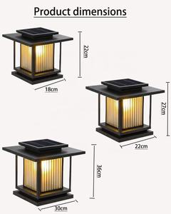Lámparas solares para pilares de puerta, jardín, paisaje, canal, IP65, impermeables, para exteriores. - Product Image 5