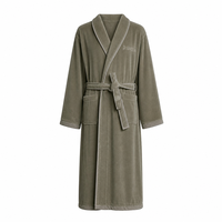 Peignoir de couple avec col châle 100% double face gris confortable pour le matin et fournisseur de boutique