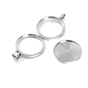 Grosir Bingkai Liontin Bulat Perak Liontin <span class=keywords><strong>Bezel</strong></span> Koin Dipoles Tinggi - Product Image 4