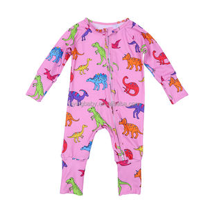 Tuta in morbido bambù Unisex personalizzata pigiama manica lunga pagliaccetti con cerniera stampati con animali dormienti <span class=keywords><strong>per</strong></span> abiti da bambina - Product Image 6