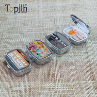 Topjlh Boîte à pilules décorative en métal avec logo personnalisé Boîte à pilules compacte vierge à sublimation