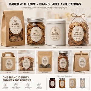 Etiquetas de Alimentos Ovaladas Personalizadas, Resistentes al Agua y al Aceite, Adhesivas, de Papel Duradero, para Empaquetado de Productos Horneados - Product Image 3