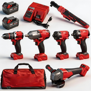 18V power <b>tool</b> <b>set</b>: multi-functional lithium-ion wrench, angle grinder, along with battery charger – a complete kit. - Product Image 2