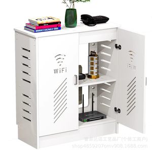 Caja de Almacenamiento para Router WiFi de Madera, de Doble Capa, con Gestión de Cables, Mueble para Sala de Estar, Color Blanco - Product Image 2