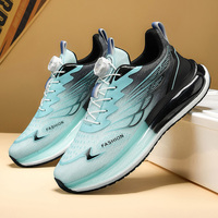 Chaussures de course à coussin d'air pour hommes, système de lacets rapides à boucle rotative, tige en maille respirante, baskets de sport absorbant les chocs