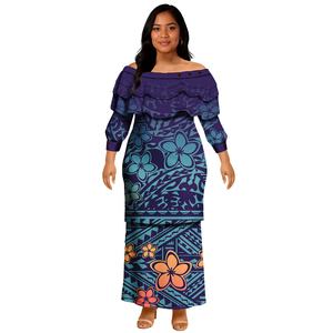 ชุดสองชิ้นสำหรับงานเลี้ยงตอนเย็นชุดสองชิ้นแบบชาวซามัวแขนยาวชุดสองชิ้นสำหรับใส่ไปโบสถ์ - Product Image 1