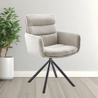 180 °   Chaise de salle à manger pivotante avec retour automatique, revêtement en tissu de luxe, chaise confortable