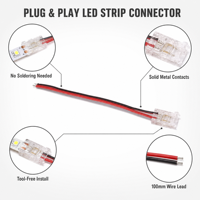 Conector de tira LED COB de 2, 3 y 4 pines al por mayor, terminal de cable IP65 sin soldadura para PC de 5 mm, 8 mm y 10 mm para cinta de luz flexible RGB CCT
