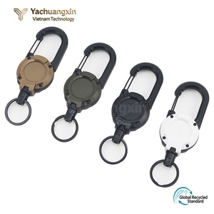 Retractable Carabiner Keychain <b>Hook</b> <b>Plastic</b> Bag Accessory Convenient Tactical Key Holder Multi Color Options - Product Image 2
