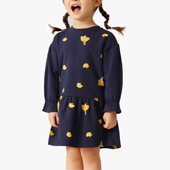 Новое модное трикотажное платье для девочек на осень и зиму