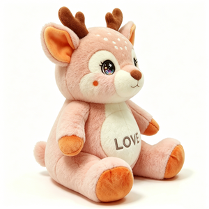 Peluche de ciervo rosa, peluche de cervatillo con manchas, peluche de ciervo adorable, decoración para habitación infantil con temática de bosque - Product Image 2