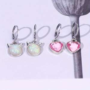 <span class=keywords><strong>Set</strong></span> di <span class=keywords><strong>Orecchini</strong></span> Rosa Squisiti con Cartoni Animati per Donne, <span class=keywords><strong>Orecchini</strong></span> Pendenti in <span class=keywords><strong>Acciaio</strong></span> <span class=keywords><strong>Chirurgico</strong></span>, Regalo per Ragazze Adolescenti - Product Image 4