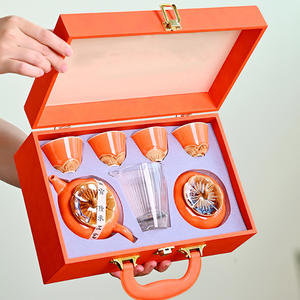 Persimmon <b>Tea</b> Set Porcelain Complete Kung Fu <b>Tea</b> Set Gift <b>Box</b> Office Use With Lid Dehua Origin - Product Image 4