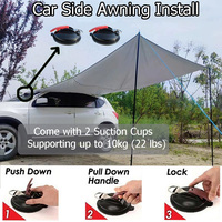 Auvent de voiture portable 2x3M, tente de hayon arrière de véhicule, auvent imperméable, abri pare-soleil, auvent pour camping SUV