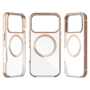 Luxus <span class=keywords><strong>Gomel</strong></span> Metall Aluminium legierung Stoßstange Transparent PC Magnetisch Kratz feste Telefon abdeckung für iPhone 17 Pro max - Product Image 6