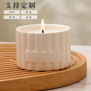 Vaso de cerámica personalizado para velas, cilíndrico, vacío, hecho a mano, para regalo DF2821 - Product Image 2