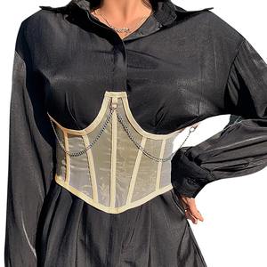 Trendyy, <span class=keywords><strong>faja</strong></span> de soporte para el pecho con cadena para mujer, 21cm, Correa delgada, cintura elegante, ropa de trabajo, entrenador de cintura firme, moldeador - Product Image 4