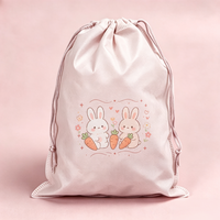 Sac à cordon personnalisé en non-tissé avec motif de dessin animé, respirant et anti-poussière, pour emballage de cadeaux de mariage, bijoux et souvenirs
