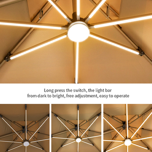 Sombrillas de <span class=keywords><strong>patio</strong></span> con marco de aluminio para exteriores de 10 pies, tela gruesa a prueba de viento, sombrilla de <span class=keywords><strong>Patio</strong></span> de estilo moderno con luz LED - Product Image 4