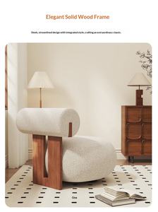 Sillón Minimalista <span class=keywords><strong>para</strong></span> Espacios Pequeños, Respaldo Cilíndrico Tapizado en Bouclé, <span class=keywords><strong>para</strong></span> Sala de Estar - Product Image 6