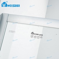 Cabine de douche Weisdon Chrome Sector Tray avec porte coulissante double en verre trempé et cadre en aluminium