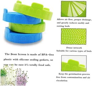 Tapa de plástico gris, verde y azul sin BPA para tarros Mason de boca ancha - Product Image 5