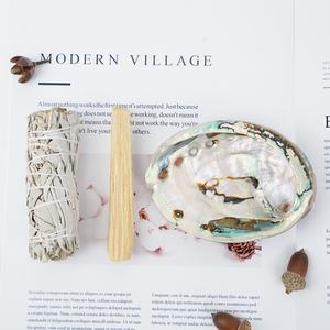 Prix de gros Ensemble de guérison en cristal naturel Encens <span class=keywords><strong>Sauge</strong></span> <span class=keywords><strong>blanche</strong></span> Palo Santo Ensemble de coquilles d'ormeau pour le yoga et la méditation - Product Image 3