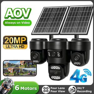 Nueva Cámara Solar 4G con Giro/Inclinación, Visión Nocturna de Cuatro Imágenes a Todo Color, Audio Bidireccional, Aplicación <span class=keywords><strong>ICSee</strong></span>, Resistente al Agua HD IP66 - Product Image 1