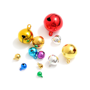 Clochettes rondes électroplaquées 6mm 8mm 10mm 12mm 14mm 16mm 18mm 20mm Accessoires décoratifs de Noël Artisanat Métal Fer forgé - Product Image 5
