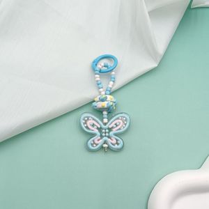 Trendy Beaded Butterfly Keychain <b>Aesthetic</b> Butterfly Key <b>Ring</b> Kawaii Bag Charm Y2K Fairycore Key Lanyard Creative Keyring Gift - Product Image 6