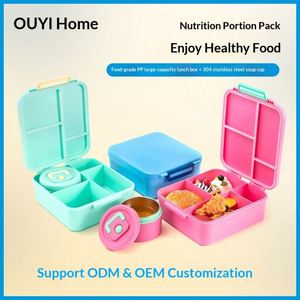 Food Grade BPA FREE Children Food Grade <b>Material</b> PP Plastic Lunch Box With Double Buckle Sealed Lunch Box - Product Image 5