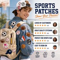 Patchs brodés thermocollants et à coudre pour le baseball, le football américain, le basketball, le football, le football américain de terrain, le baseball de stade, le baseball de compétition, le football américain de jour, le football américain Patriot, et pour gants de frappe.