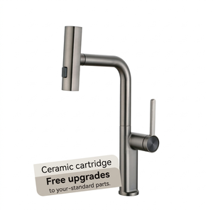 Robinet de cuisine à levier unique, sans plomb, NSF 61, tête de pulvérisation à 3 fonctions, pluie, robinet mélangeur rétractable en zinc pas cher, un trou - Product Image 6