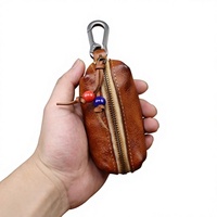 Nouvelle pochette rétro pour homme en cuir tanné végétal, faite à la main, avec effet vieilli par frottement de couleur, sans fermeture, pour rangement de clés, à suspendre à la ceinture, style antique, fabriquée en Chine