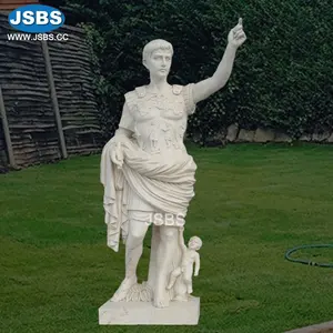 Estatua de mármol blanco de Augusto de Prima Porta, retrato de longitud completa, escultura de Augusto Caesar