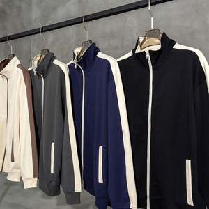 Yingling Side Striped Cotton Hoodie Custom Graphic Print Sport Jacket 4200GSM Heavyweight Zip up Hoodies - Product Image 6