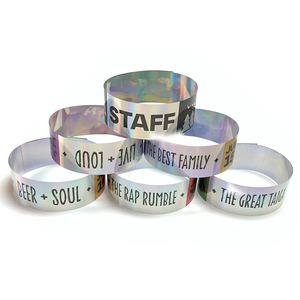 Cá nhân bên trang trí Vòng đeo tay Tyvek Holographic dây đeo cổ tay truy cập <span class=keywords><strong>tag</strong></span> giấy cổ tay ban nhạc vé cho các sự kiện - Product Image 4