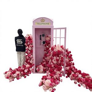 Guirlande de roses artificielles en soie lisses pour centres de table de mariage, chemin de table asymétrique, design brisé, 1,2-2,4 m, pour photomaton - Product Image 1