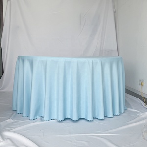 Polyester kumaş mavi masa örtüsü parti için 120 yuvarlak masa örtüsü - Product Image 3