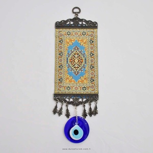 Décoration murale de 10 cm avec motif de tapis tissé turc et mauvais œil en provenance de Turquie - Product Image 1