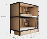 Lits superposés pleine grandeur en bois massif au design moderne pour usage scolaire, commercial, dortoir, appartement, hôtel, espace e-sport inspiré de la capsule spatiale JX