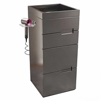 Armoire de rangement moderne en MDF pour salon de coiffure avec plusieurs espaces de rangement pour usage commercial