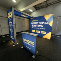 Stand d'exposition portable en aluminium LED personnalisé pour salon professionnel 10x10 avec tissu tendu
