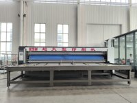 Mesin Cetak Flexo 2 Warna Tipe Rantai Kecepatan Tinggi dengan Slotter dan Die Cutter untuk Pembuatan Kotak Karton Bergelombang