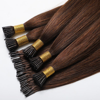 Ekstensi Rambut Keratin Italia I Tip Grosir, Ekstensi Rambut Manusia Alami Double Drawn Vietnam Virgin Remy Stick Tip