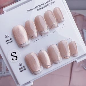 Uñas Postizas Acrílicas Hechas a Mano Estilo Francés, Forma Corta, Cobertura Completa, Proveedor Mayorista - Product Image 3